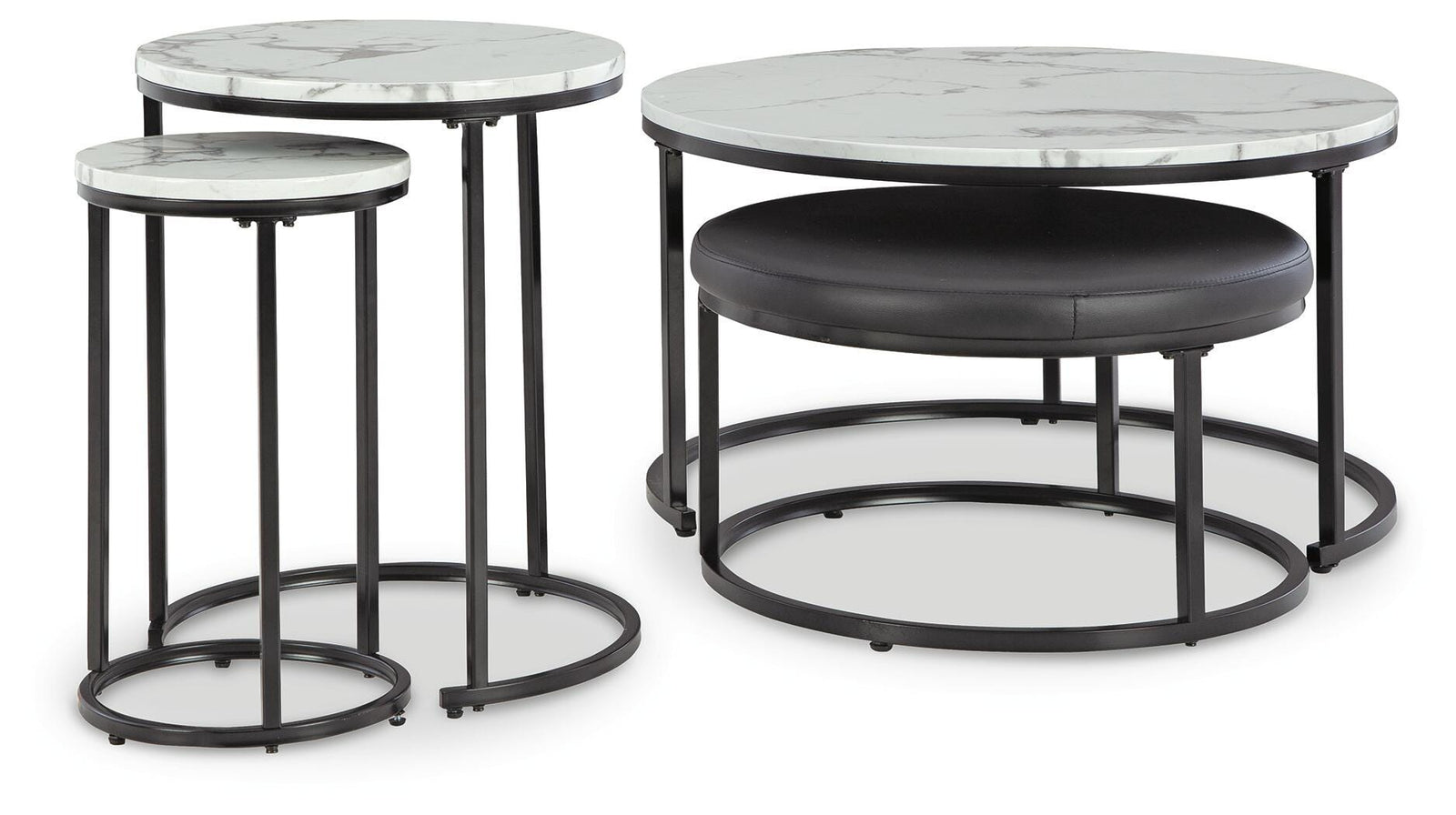 Jusmour Table (Set of 4) - Black/White (T161-SI) - Image 3
