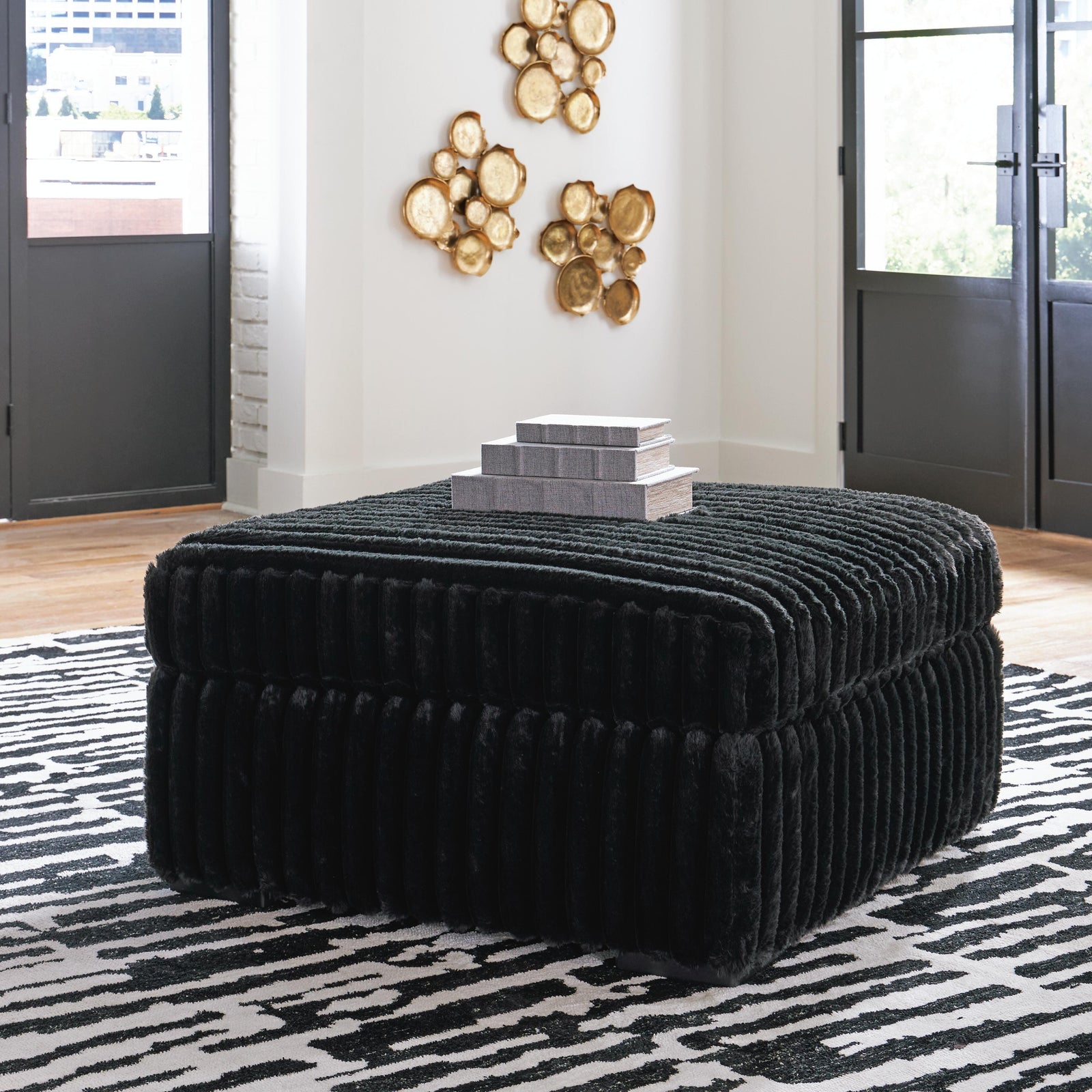 Midnight-Madness Sofa and Oversized Ottoman (98103-SI) - Image 8