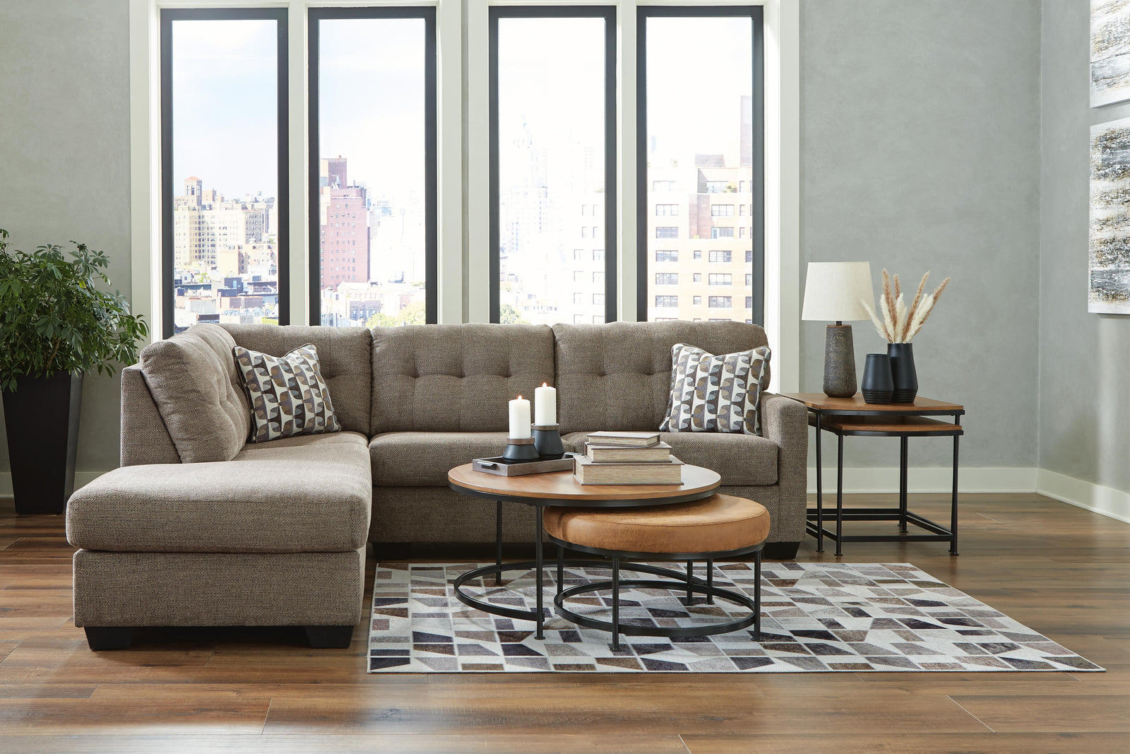Mahoney 2-Piece Sectional with Chaise (31005-SI) - Image 4