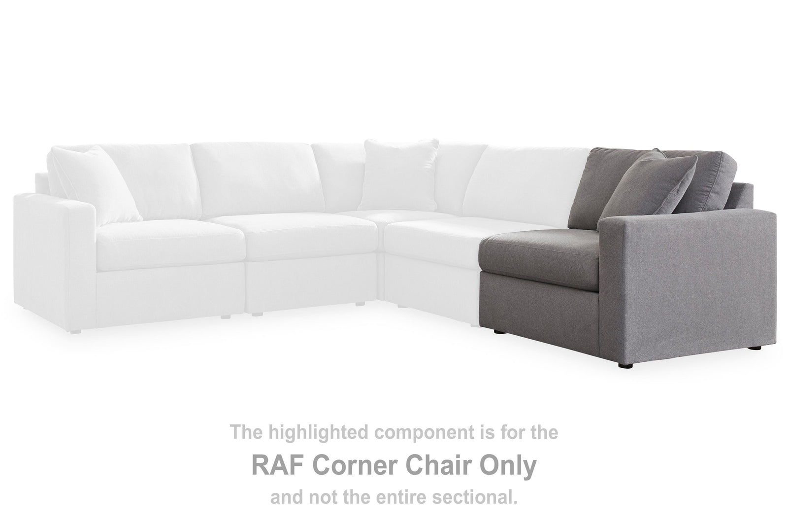 Modmax Right-Arm Facing Corner Chair (92104-SI) - Image 5