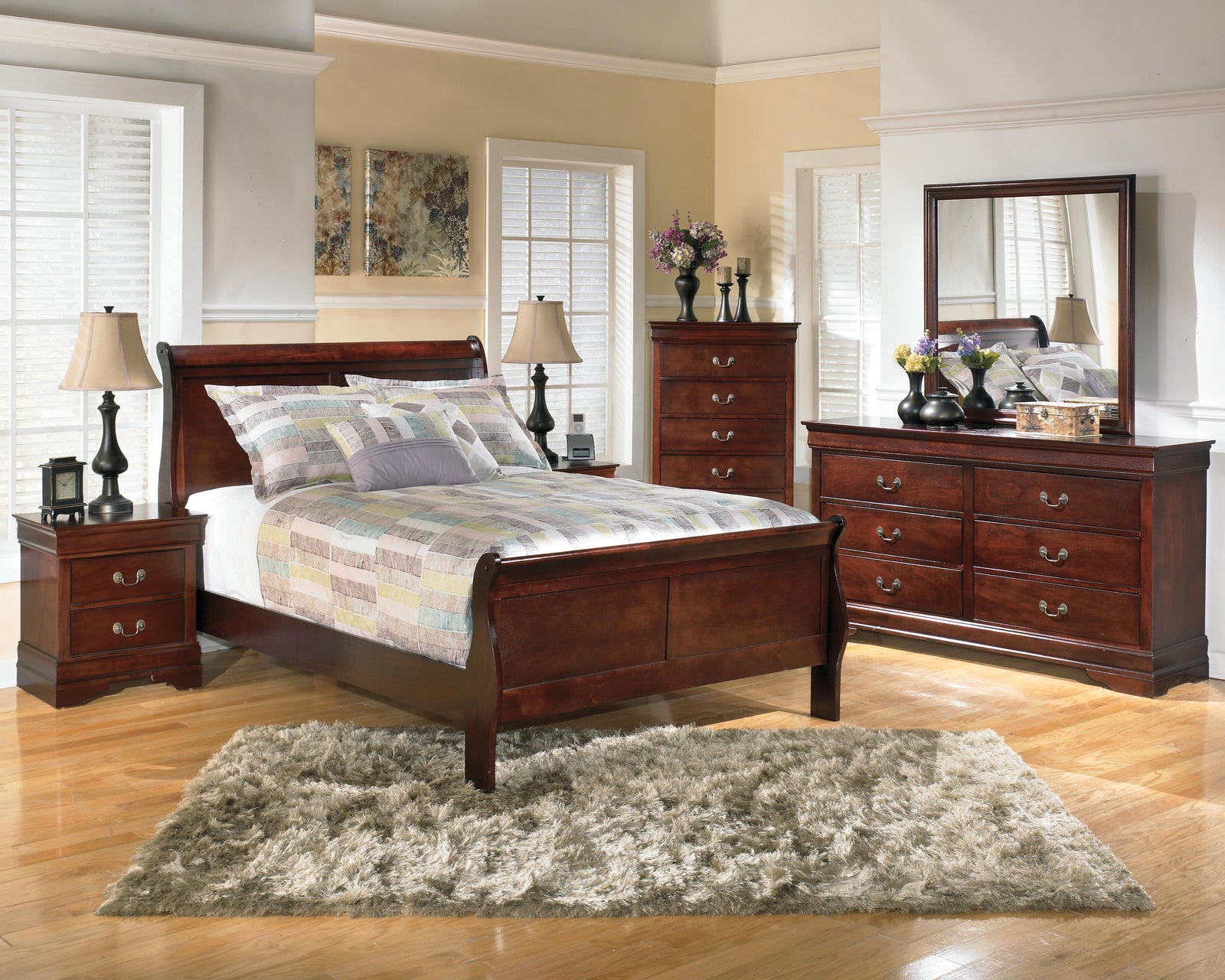 Alisdair Sleigh Bed (Youth) - Reddish Brown (B376-SI) - Image 3