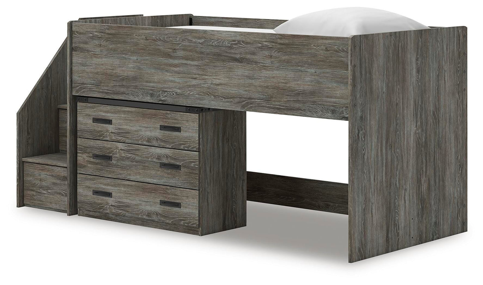 Frandern Loft Bed with Drawer Storage (Youth) - Gray (B4480-SI) - Image 4