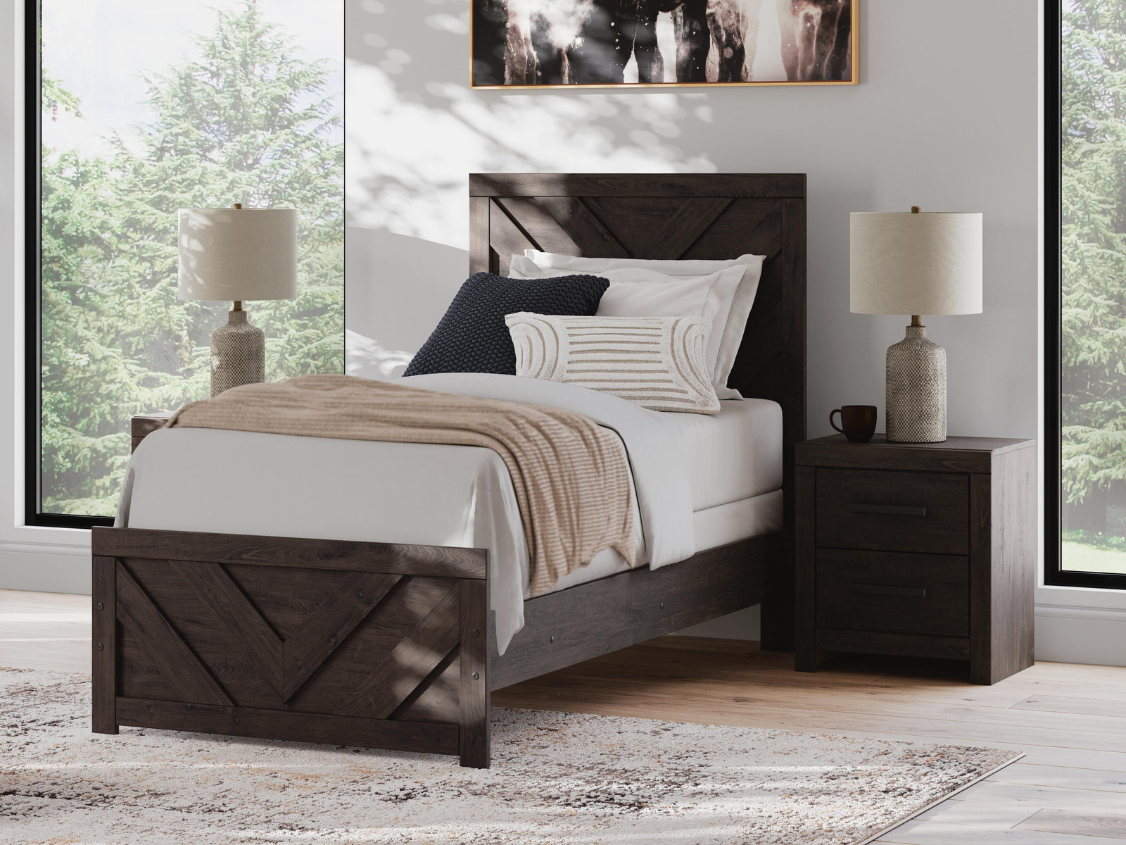 Prendonea Panel Bed, Dresser and Mirror (B3789-SI) - Image 16