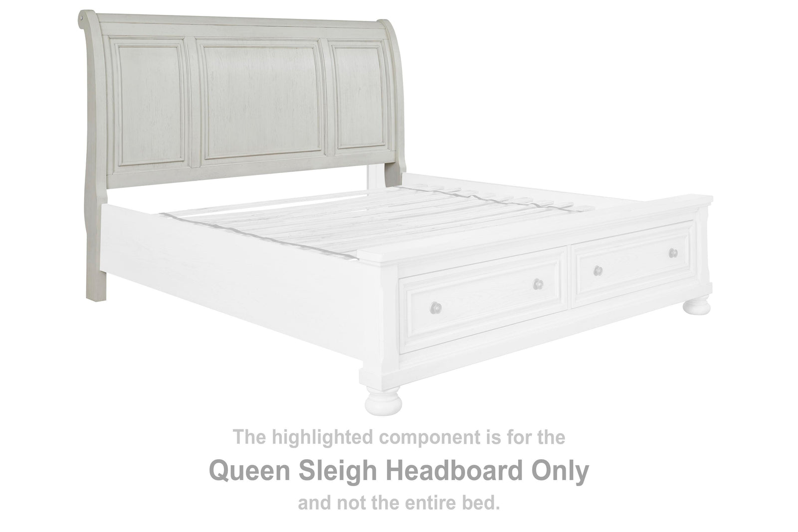 Robbinsdale Sleigh Headboard - Antique White (B742-SI) - Image 5