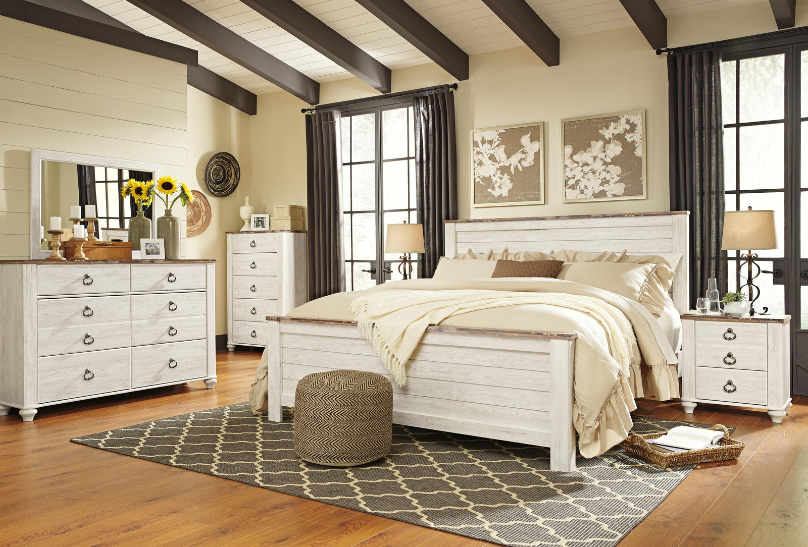 Willowton Panel Bed - Whitewash (B267-SI) - Image 3