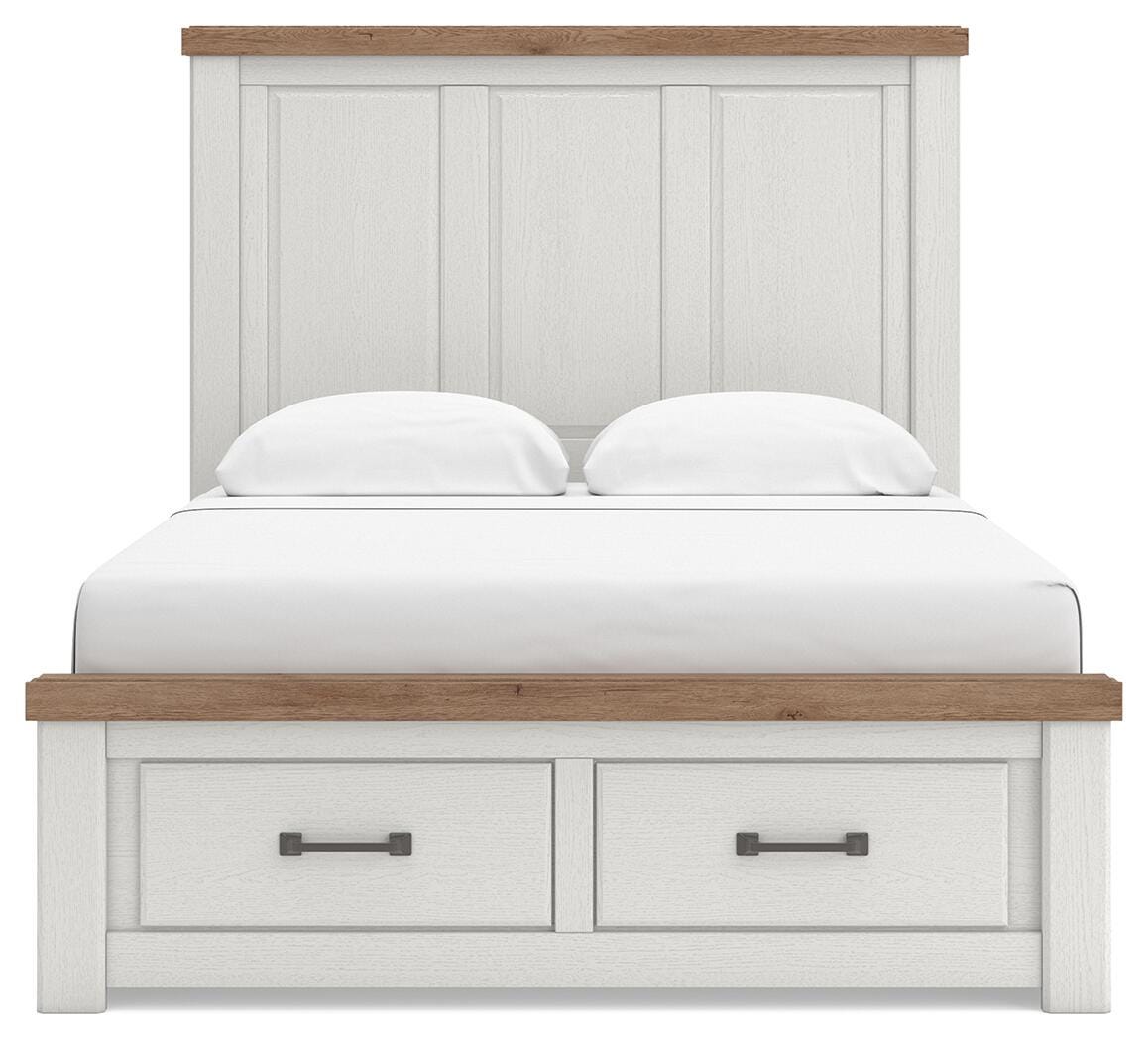 Savonport Panel Storage Bed - White/Brown (B4615-SI) - Image 2
