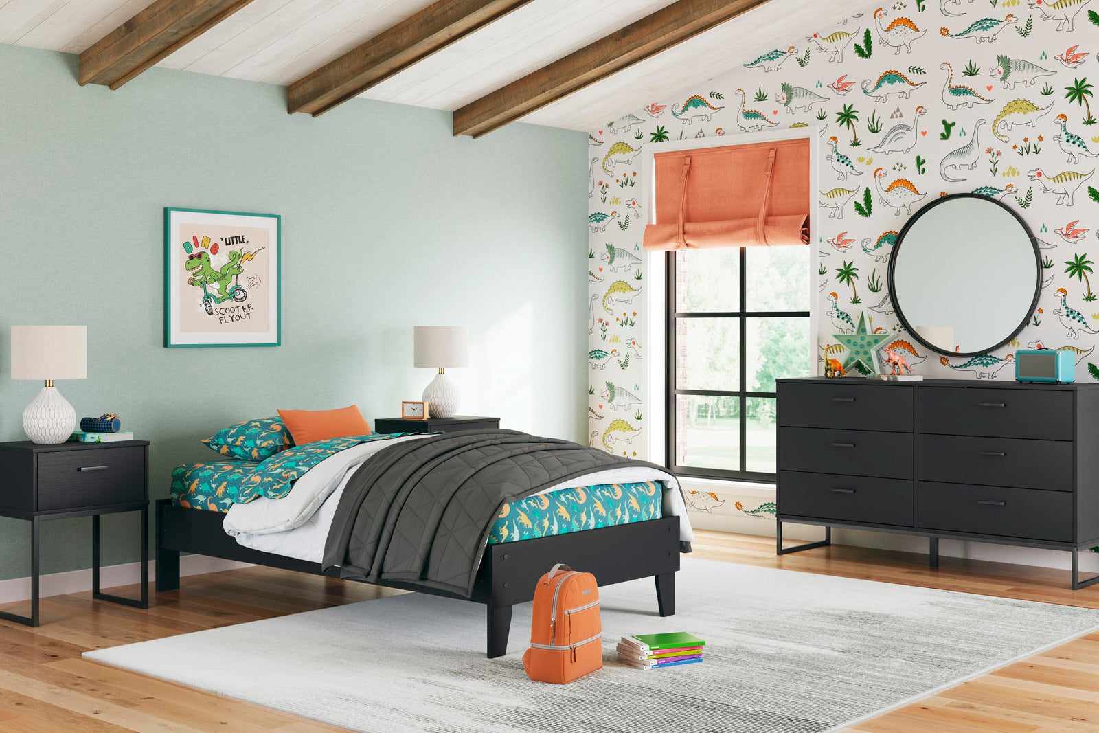 Socalle Platform Bed (Youth) - Black (EB1865-SI) - Image 9