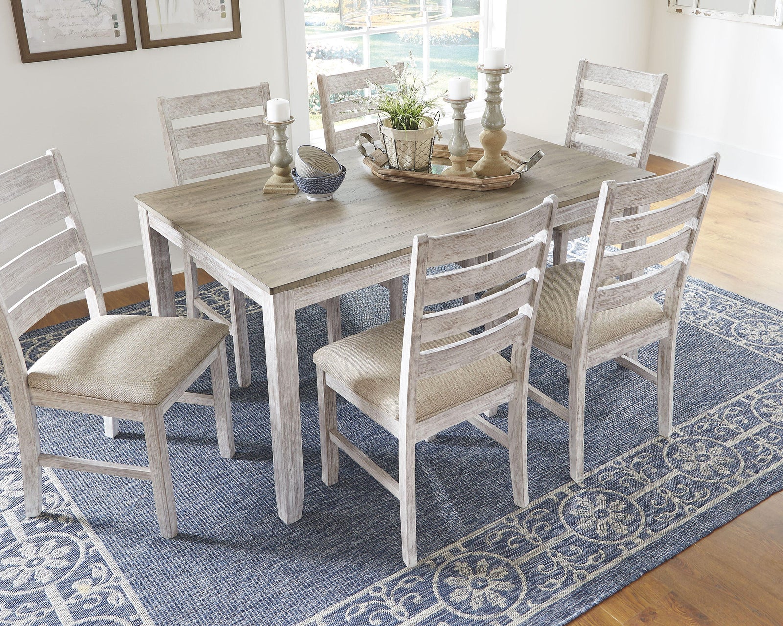 Skempton Dining Table and Chairs (Set of 7) (D394-SI) - Image 2