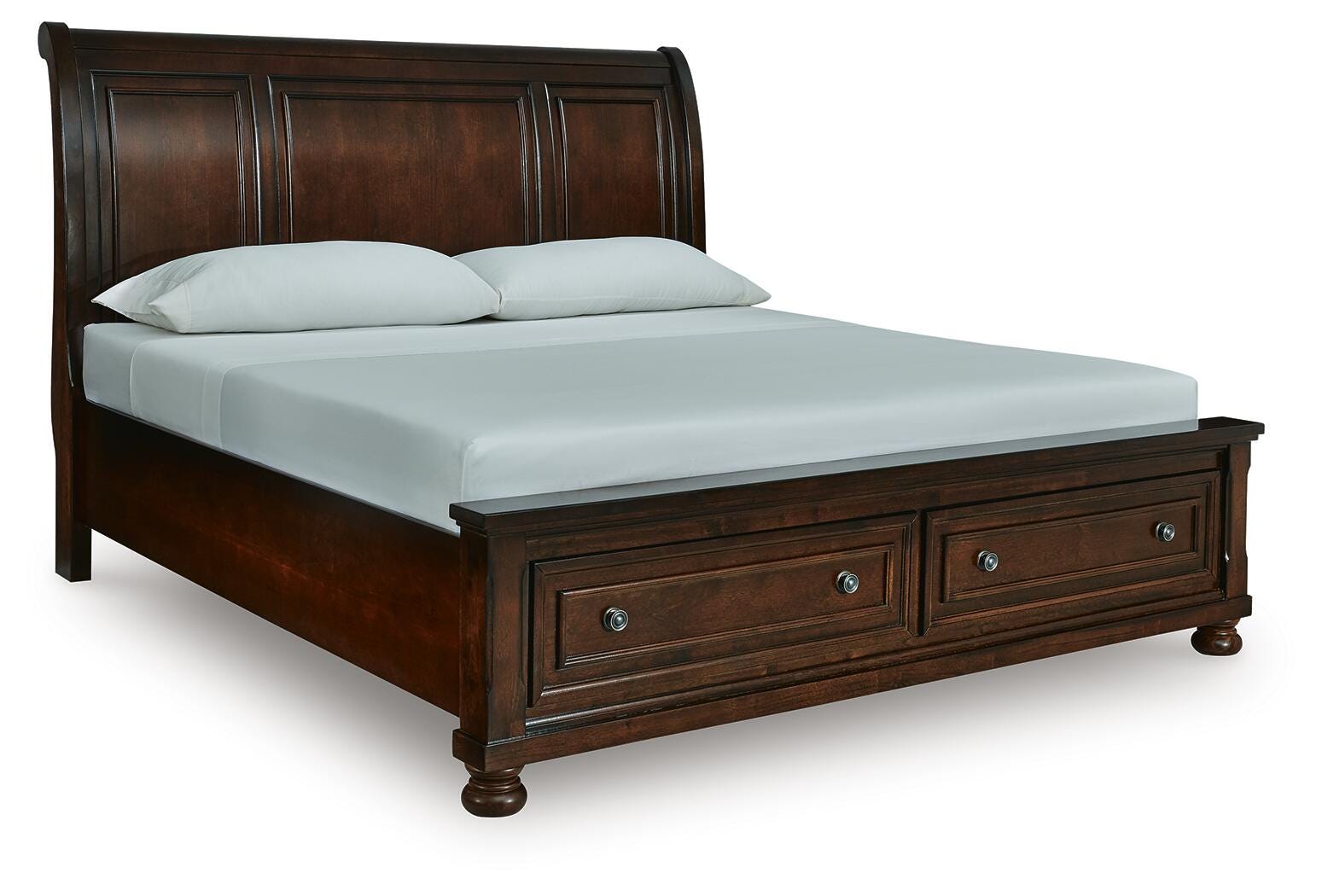 Porter Sleigh Storage Bed - Rustic Brown (B697-SI)