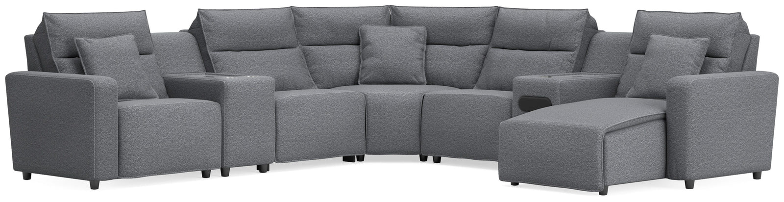 Modmax II 7-Piece Power Reclining Sectional with Chaise and Audio System (65906-SI)