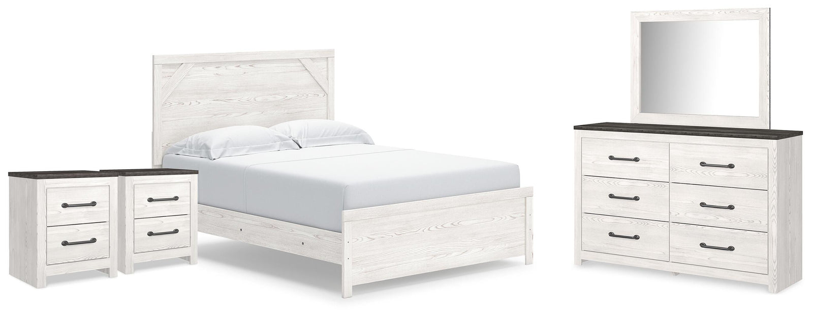 Gerridan Panel Bed, Dresser, Mirror and 2 Nightstands (B1190-SI)