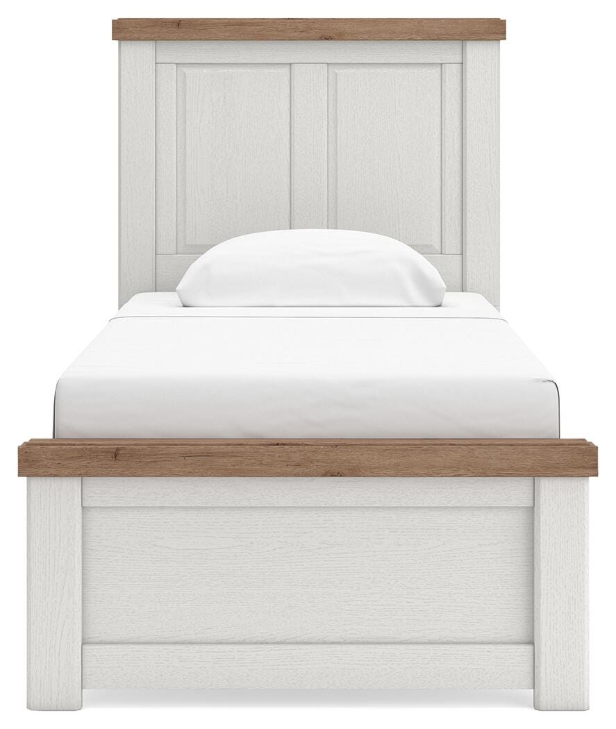 Savonport Panel Bed (Youth) - White/Brown (B4615-SI) - Image 2