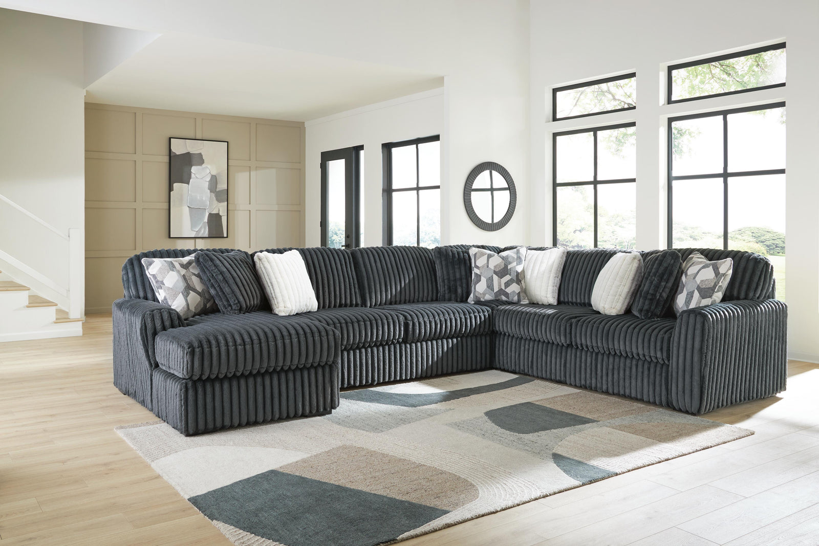 Midnight-Madness 6-Piece Sectional with Chaise (98105-SI) - Image 2