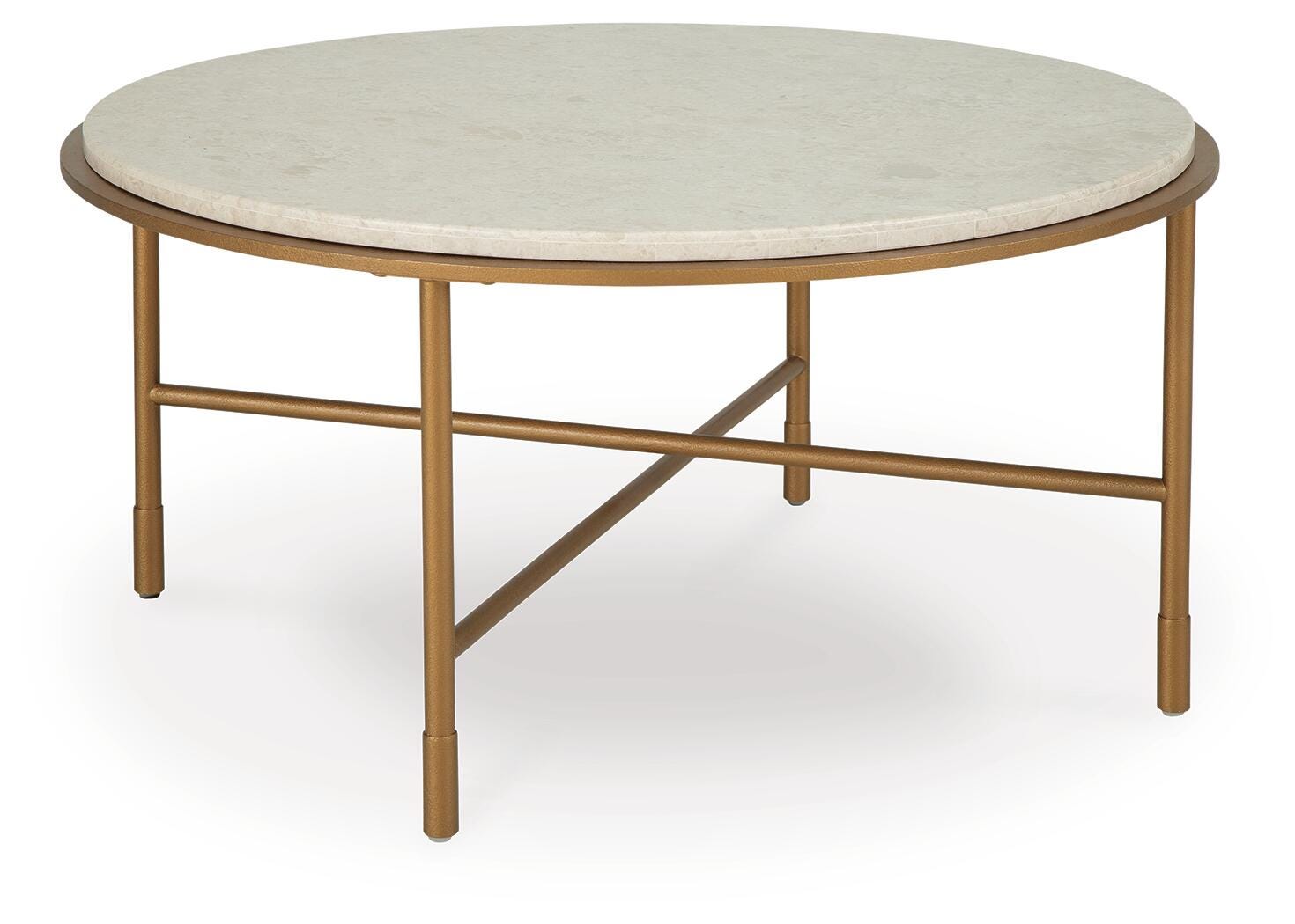 Alben Coffee Table - Antique Gold (T643-SI)