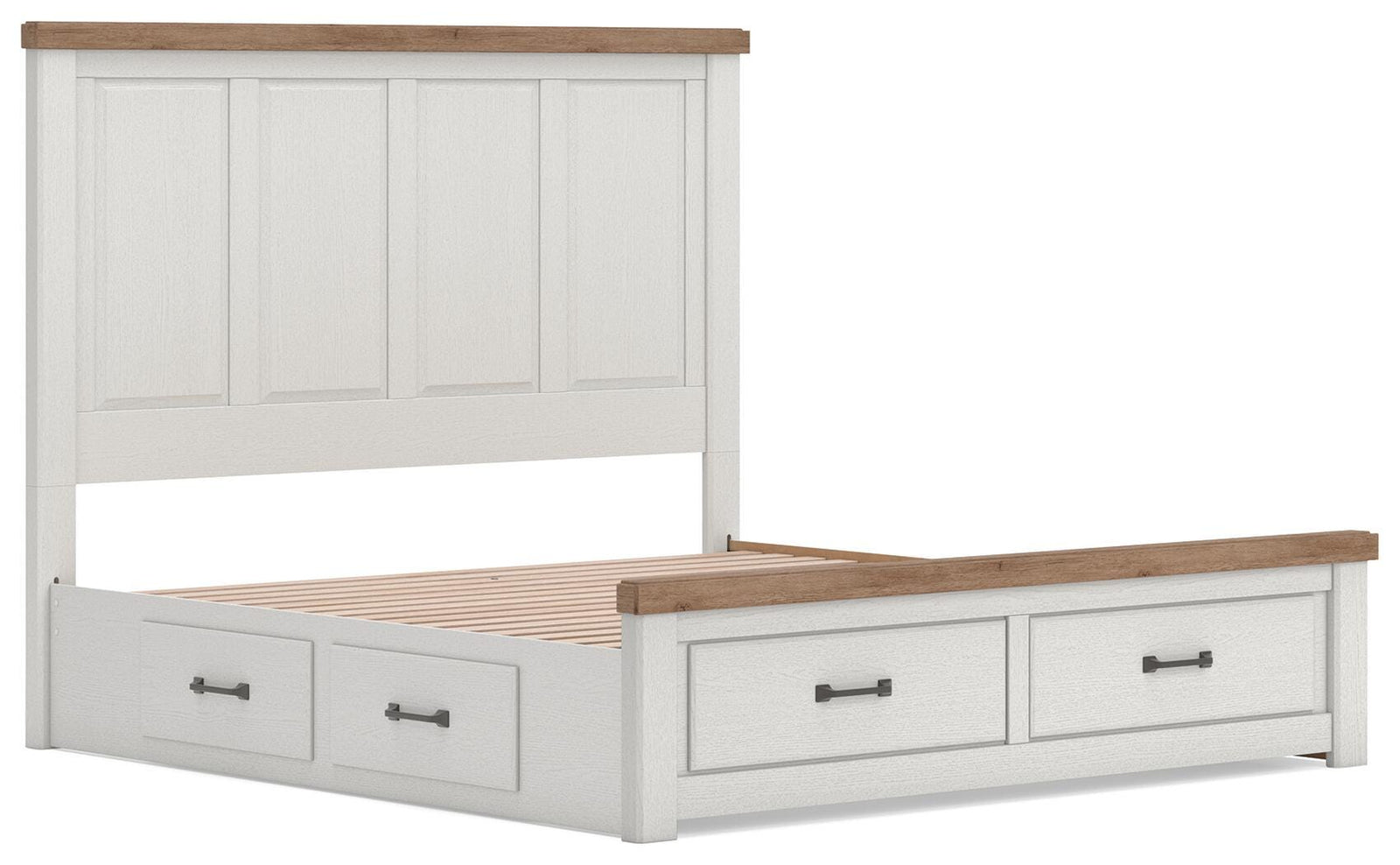 Savonport Panel Storage Bed - White/Brown (B4615-SI) - Image 4