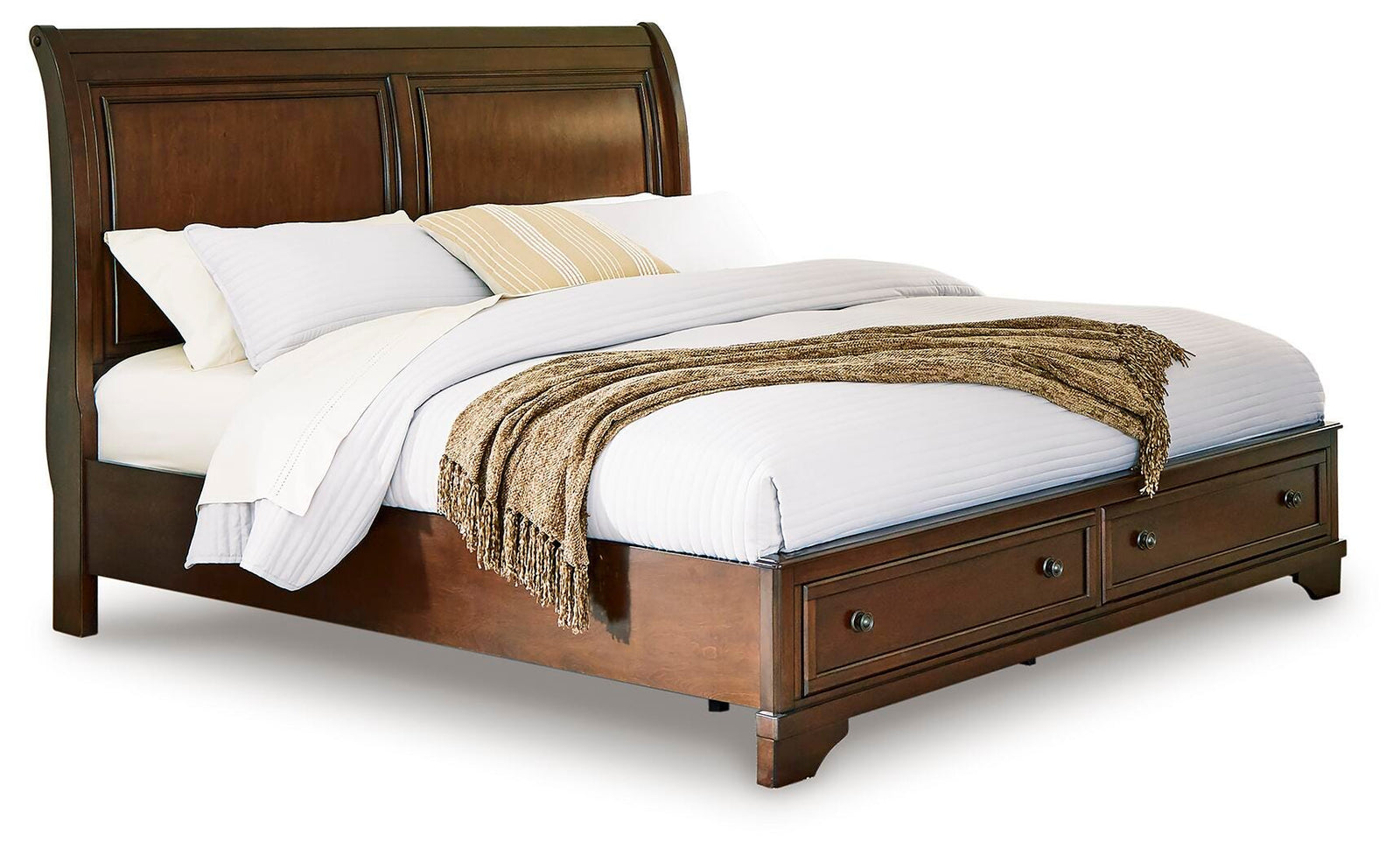 Trellington Sleigh Storage Bed - Brown (B716-SI)