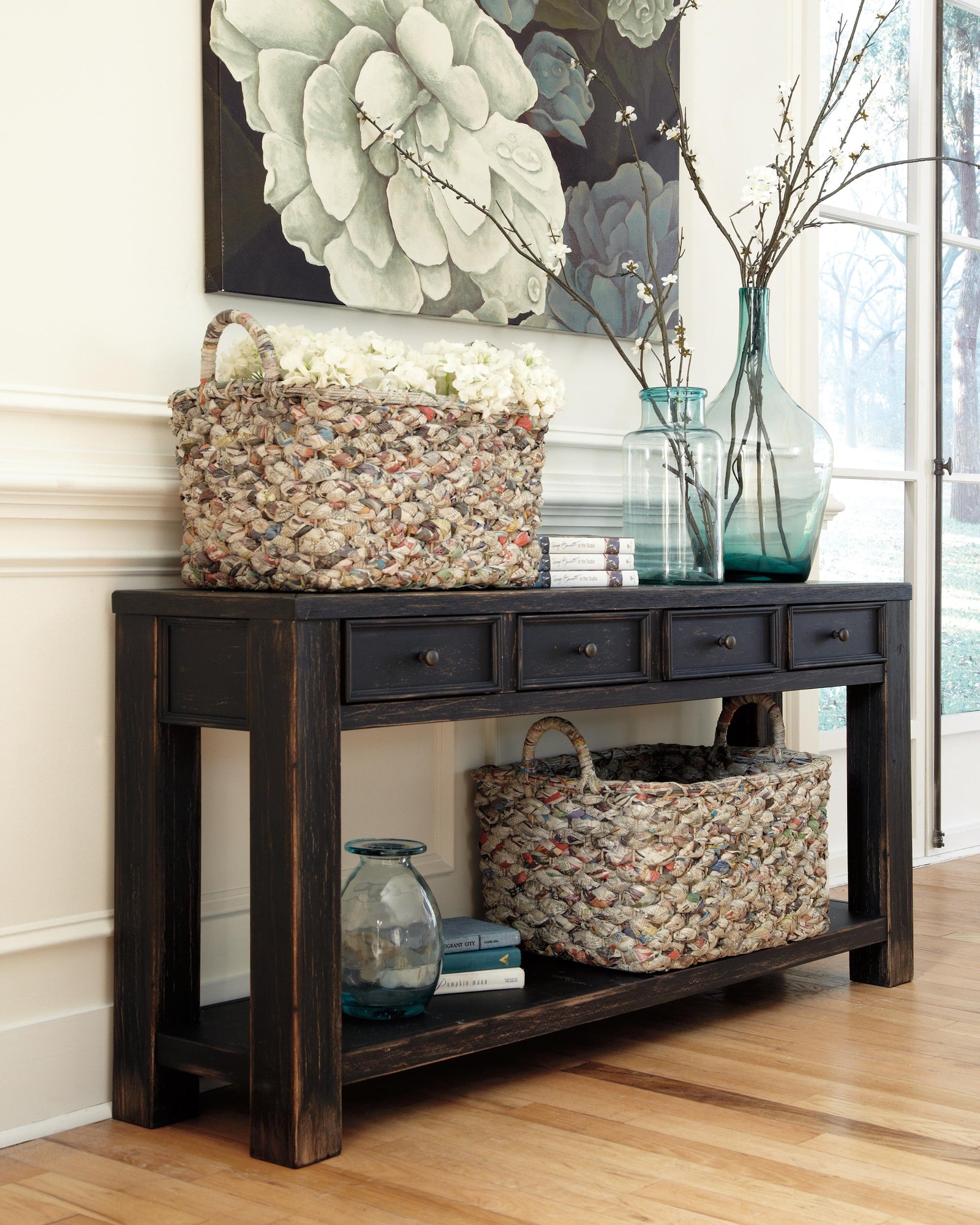 Gavelston Sofa/Console Table - Black (T732-SI) - Image 3