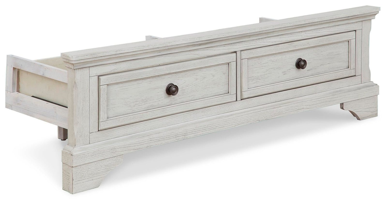 Robbinsdale Storage Footboard with Roll Slats (Youth) - Antique White (B742-SI)