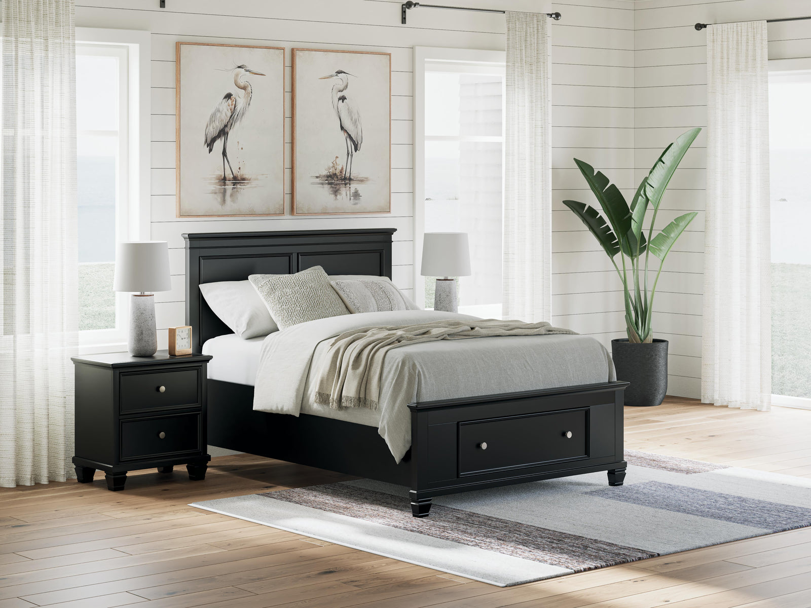 Lanolee Panel Storage Bed (Youth) - Black (B687-SI) - Image 9