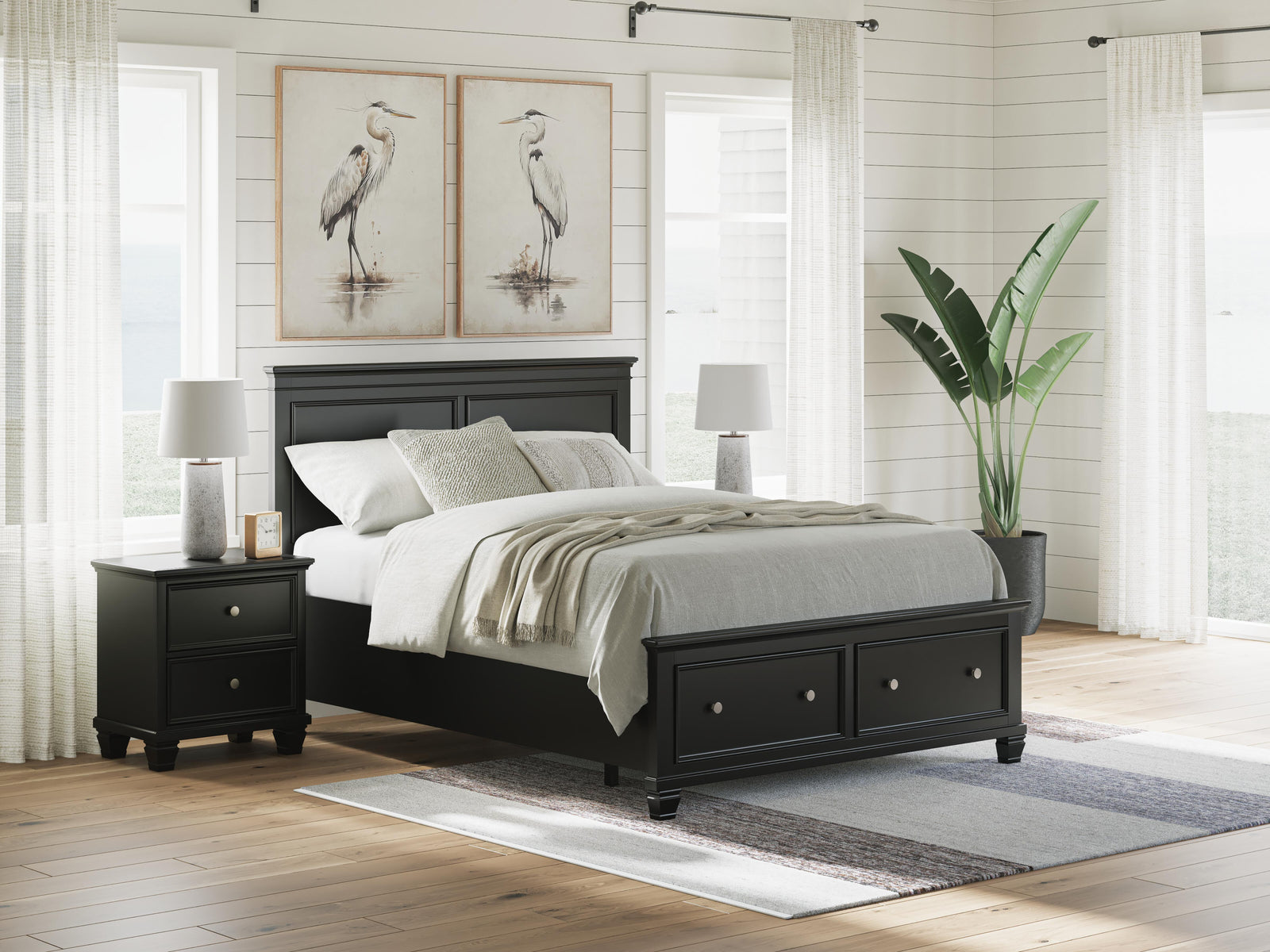 Lanolee Panel Storage Bed - Black (B687-SI) - Image 9