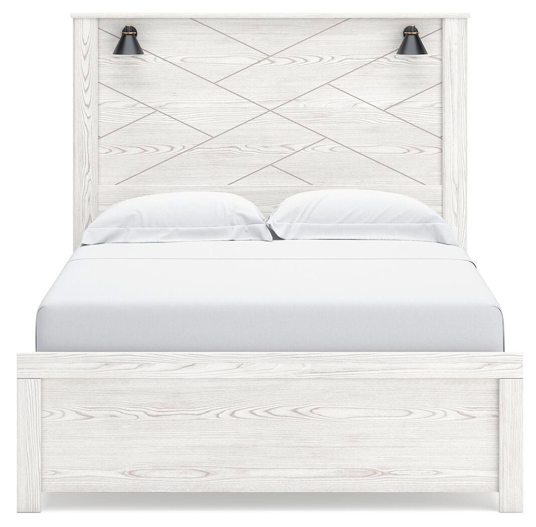Gerridan Panel Bed, Dresser and Mirror - White/Gray (B1190-SI) - Image 3