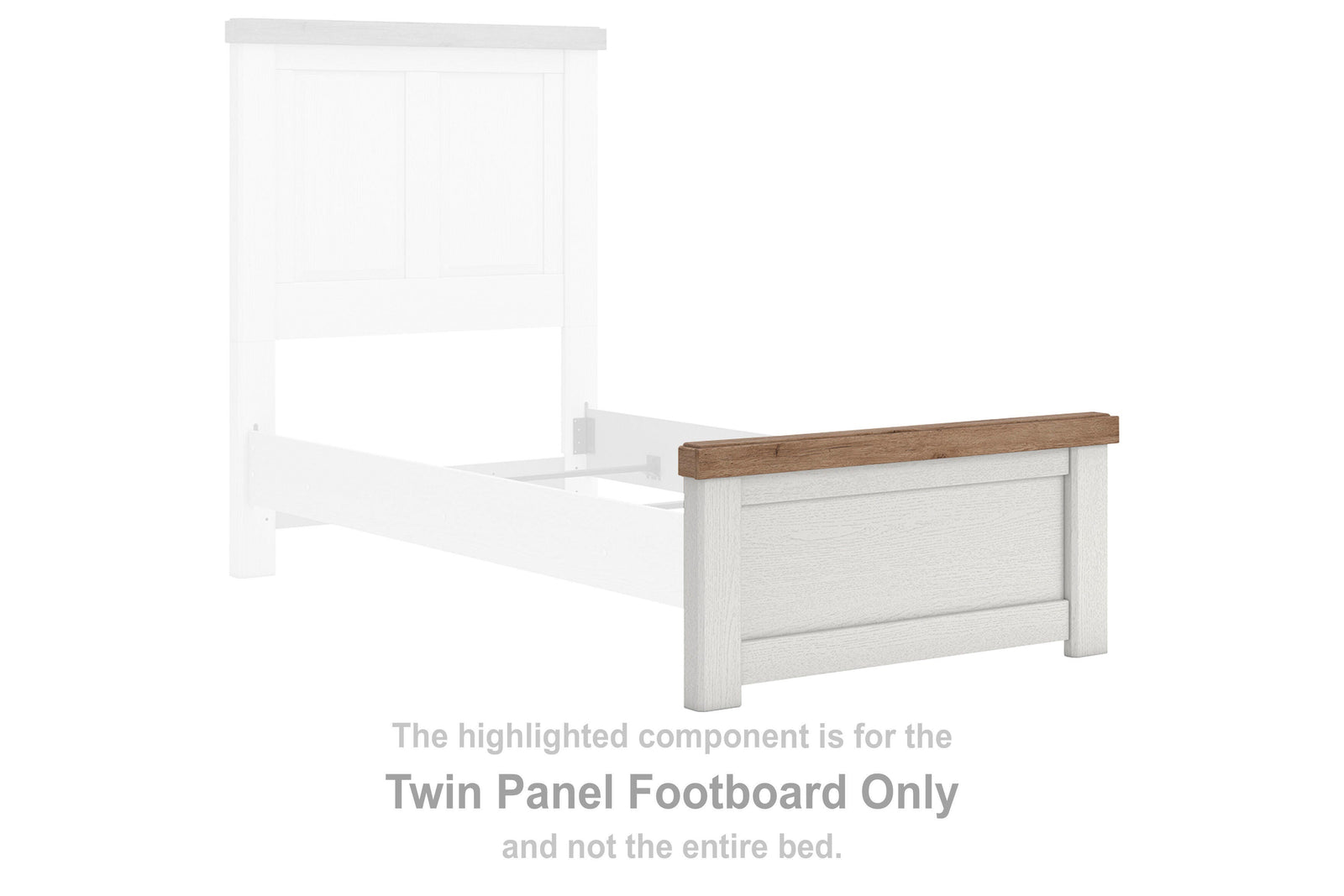 Savonport Panel Footboard - White/Brown (B4615-SI) - Image 2