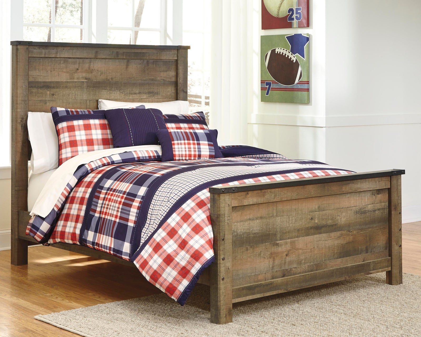 Trinell Panel Bed, Dresser, Mirror and Nightstand - Brown (B446-SI) - Image 9