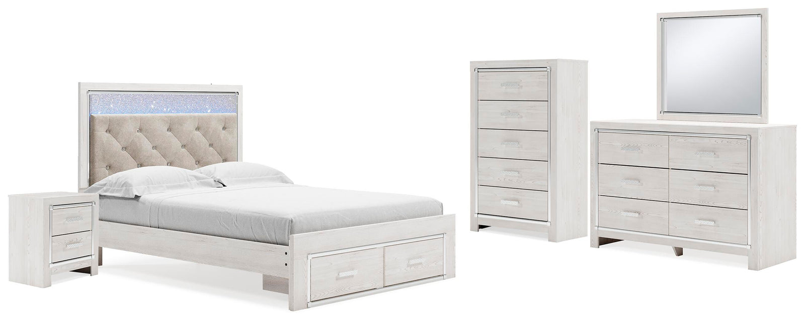 Altyra Storage Bed, Dresser, Mirror, Chest and Nightstand - White (B2640-SI)