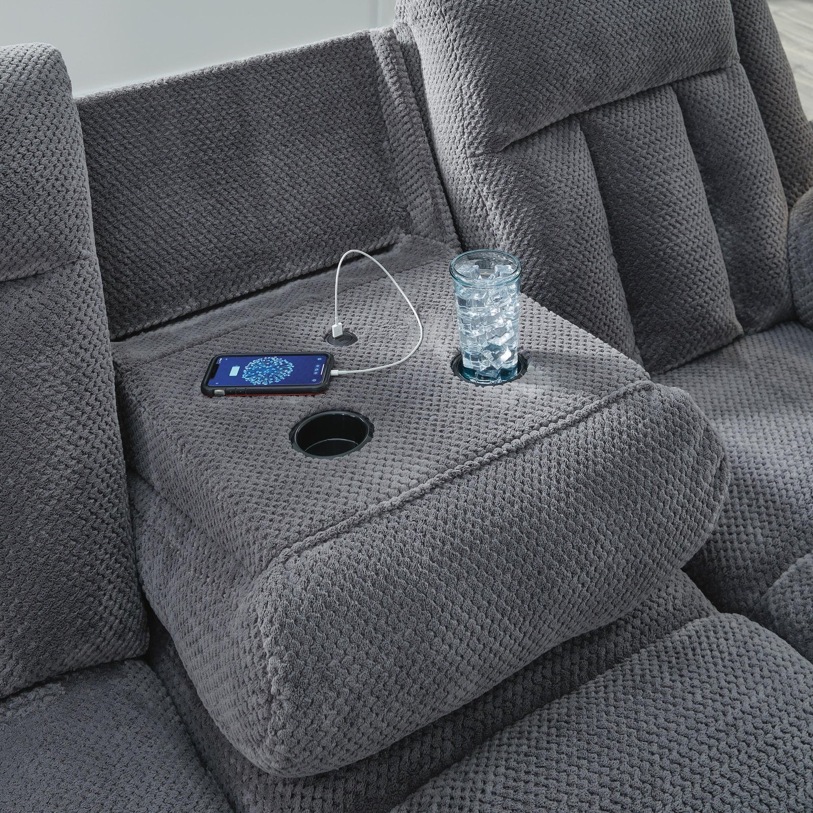 Observation Power Reclining Sofa with Drop Down Table (PC21405-SI) - Image 10