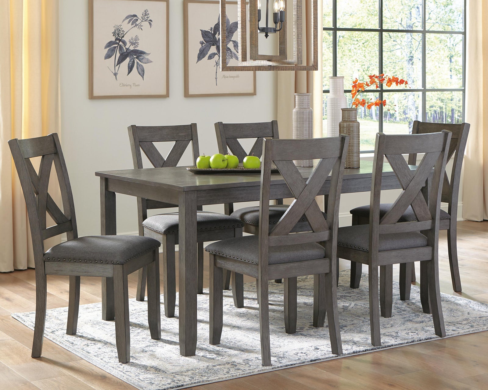 Caitbrook Dining Table and Chairs (Set of 7) (D388-SI) - Image 2