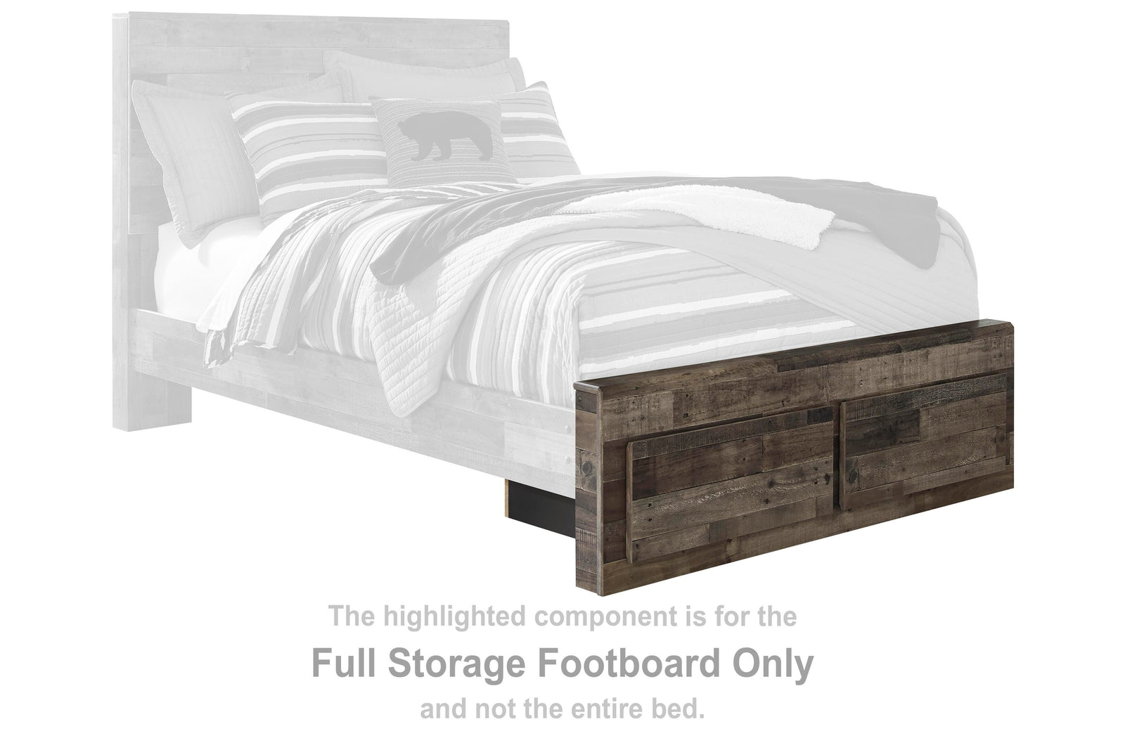 Derekson Storage Footboard (Youth) - Multi Gray (B200-SI)