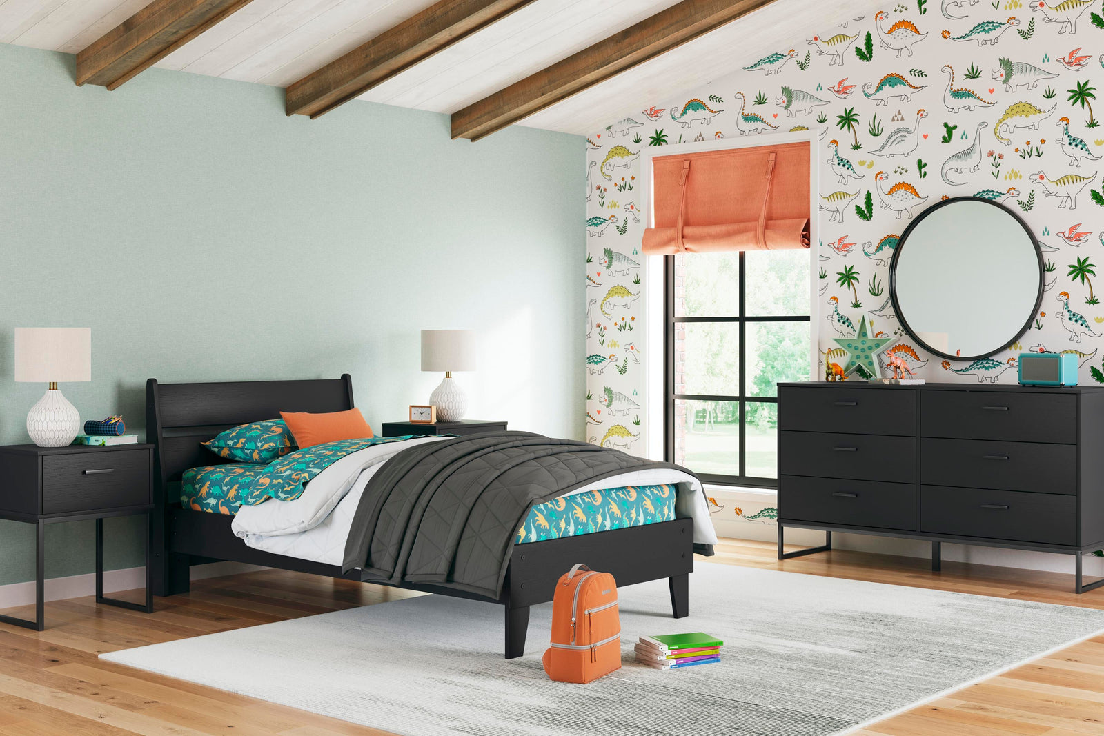 Socalle Panel Platform Bed (Youth) - Black (EB1865-SI) - Image 10