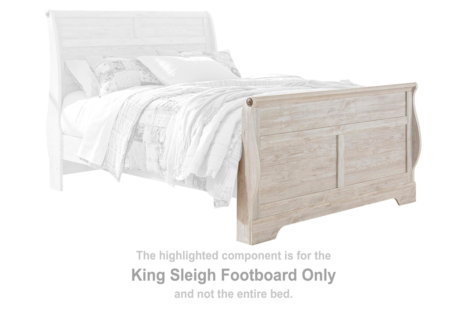 Willowton Sleigh Footboard - Whitewash (B267-SI) - Image 2