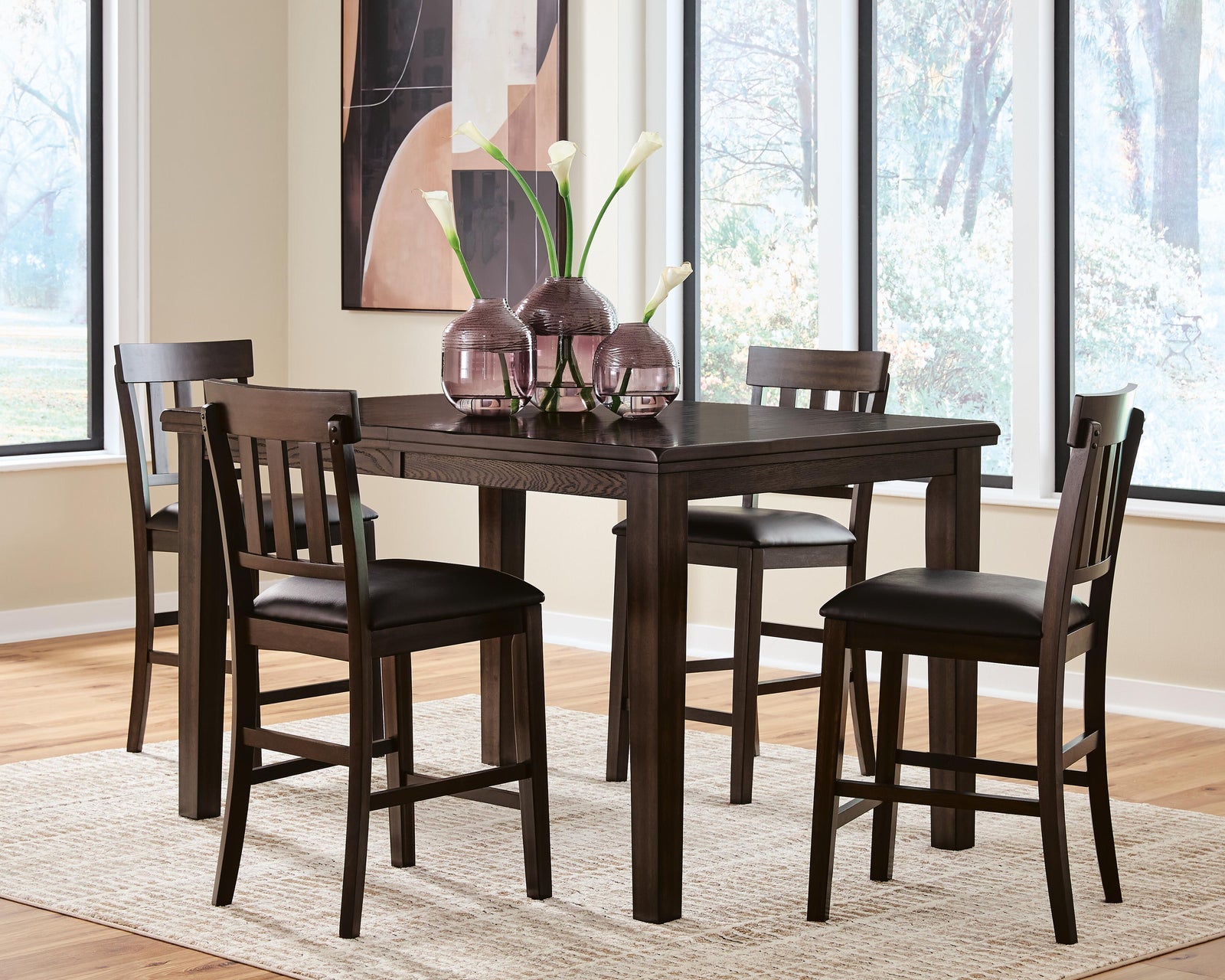 Haddigan Counter Height Dining Table and 4 Barstools (D596-SI) - Image 12