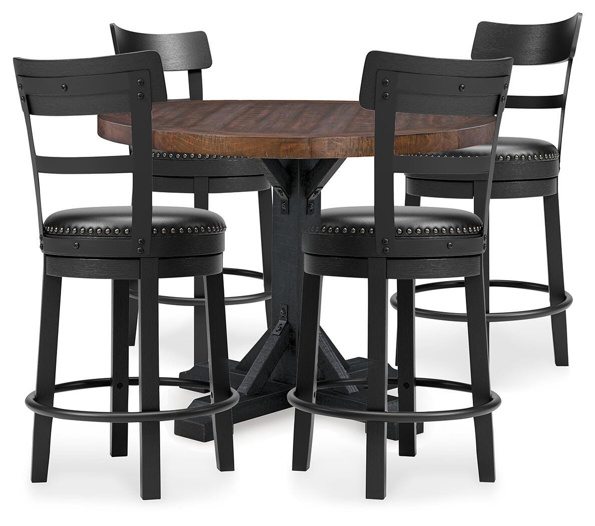 Valebeck Counter Height Table and 4 Barstools (D546-SI)