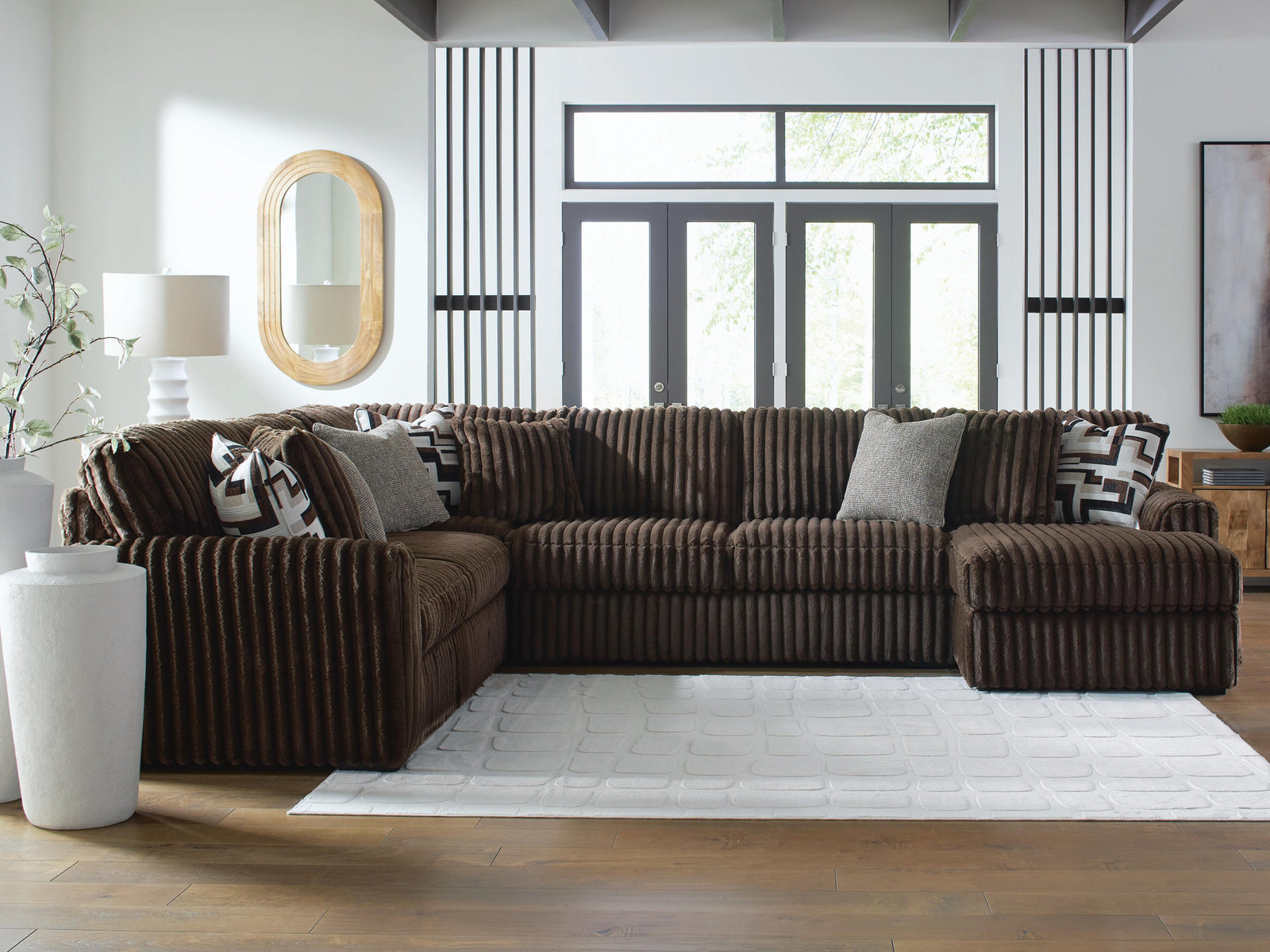 Midnight-Madness 4-Piece Sectional with Chaise (98104-SI) - Image 2