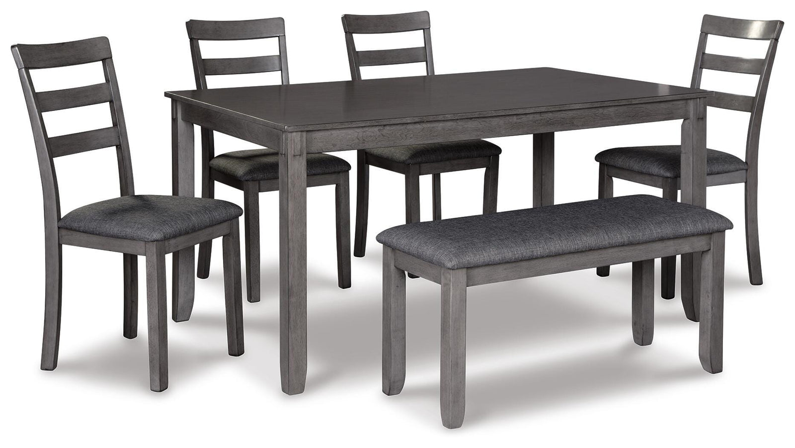Bridson Dining Table and Chairs with Bench (Set of 6) (D383-SI)
