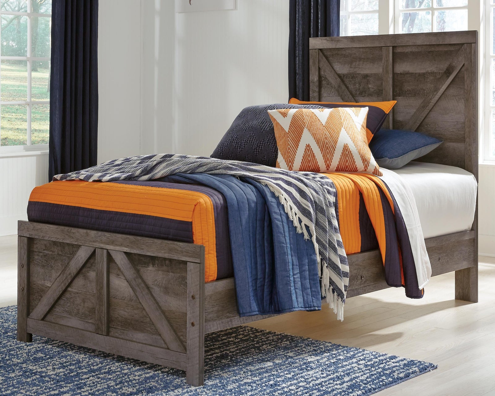 Wynnlow Panel Bed, Dresser and Nightstand - Gray (B440-SI) - Image 9