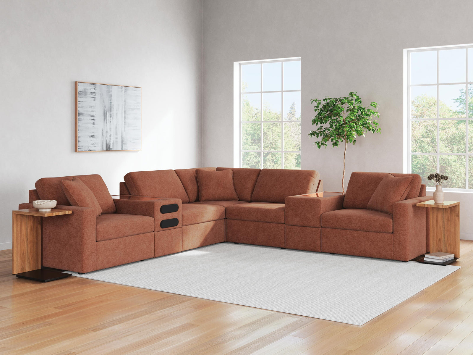 Modmax 7-Piece Balanced Sectional with Audio and Storage Consoles (92102-SI) - Image 2