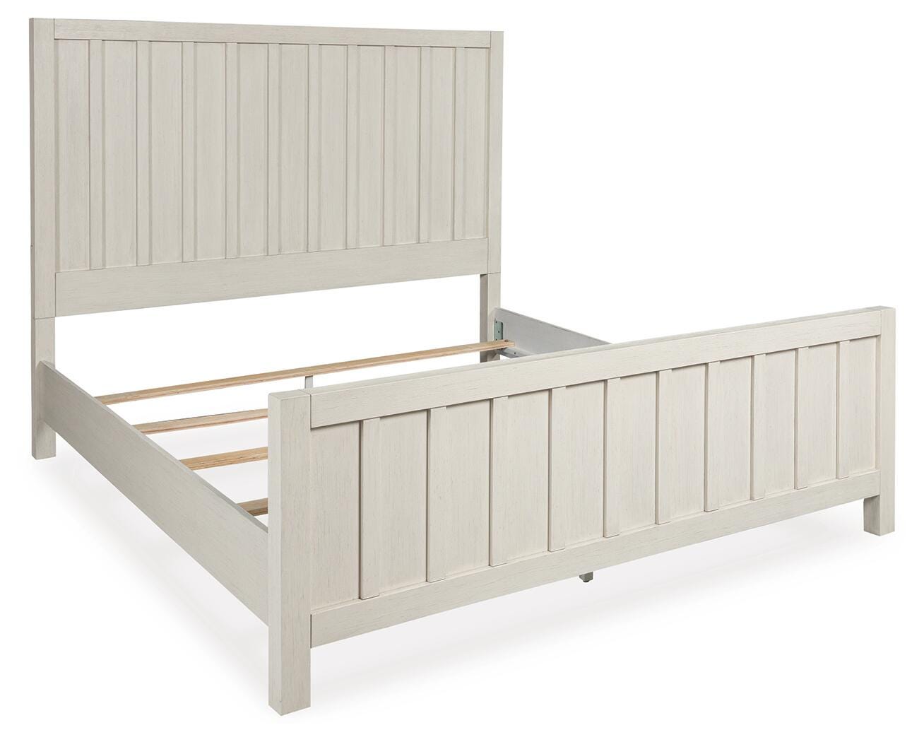 Shaybrock Panel Bed - Antique White (B683-SI)