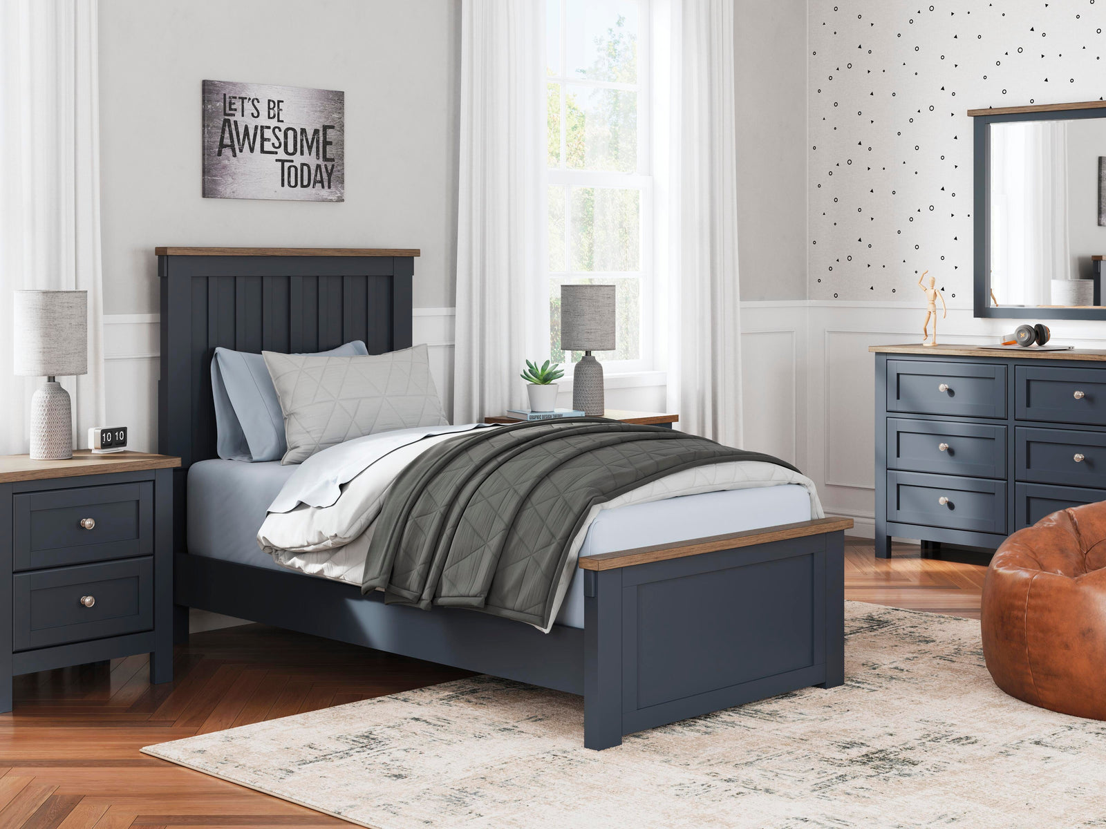 Landocken Panel Bed (Youth) - Brown/Blue (B414-SI) - Image 10