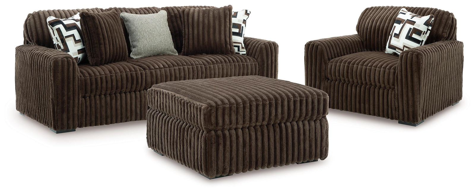 Midnight-Madness Sofa, Oversized Chair and Accent Ottoman (98104-SI)