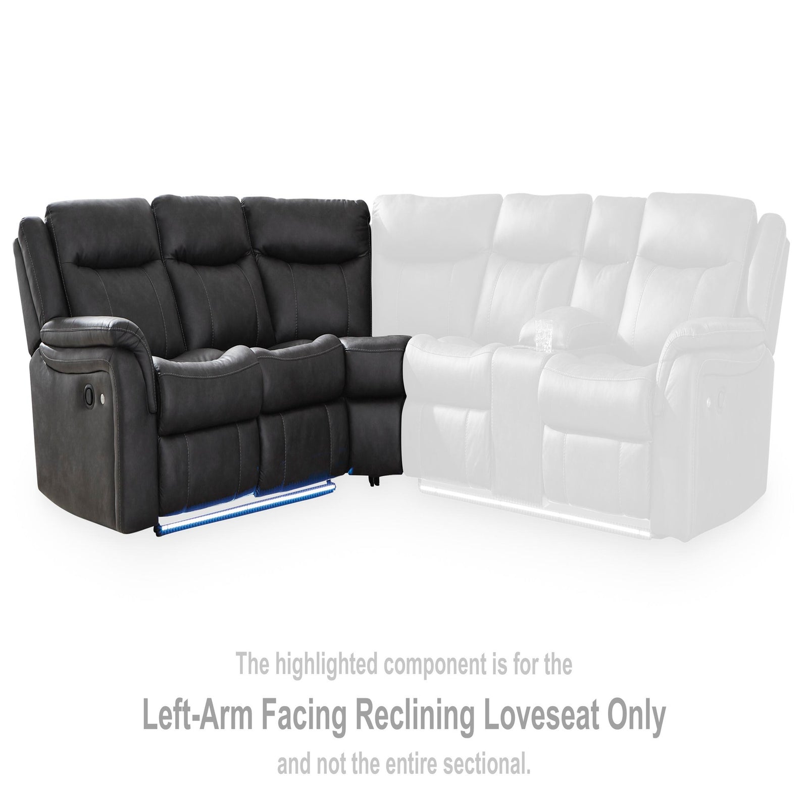 Sultan Meadow Left-Arm Facing Reclining Loveseat (PC13001-SI) - Image 7