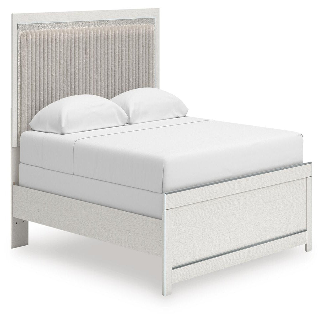 Zuraleus King Upholstered Panel Bed, Dresser, Mirror and Nightstand (PCB3381-SI) - Image 10