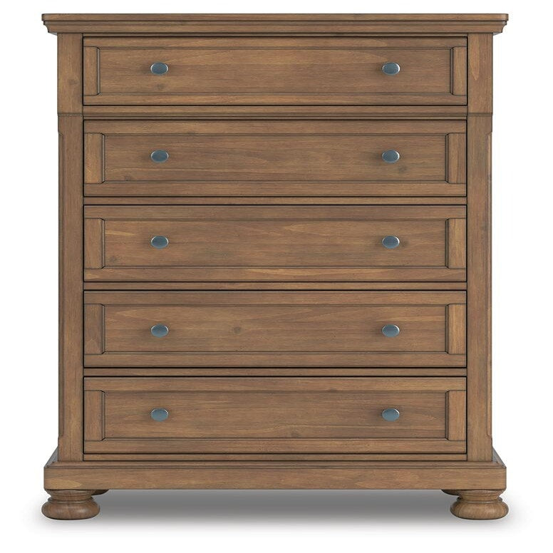Feddinger Queen Panel Bed, Dresser, Mirror, Chest and 2 Nightstands (PCB779-SI) - Image 7