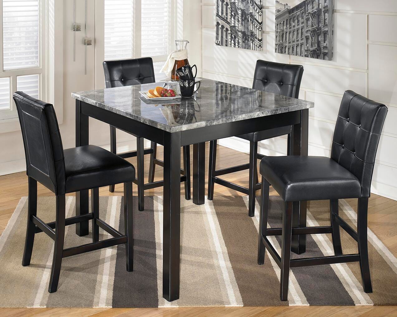 Maysville Counter Height Dining Table and Bar Stools (Set of 5) (D154-SI) - Image 2
