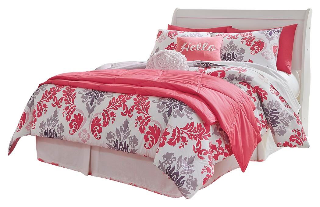 Anarasia Sleigh Headboard, Dresser and Mirror - White (B129-SI) - Image 2