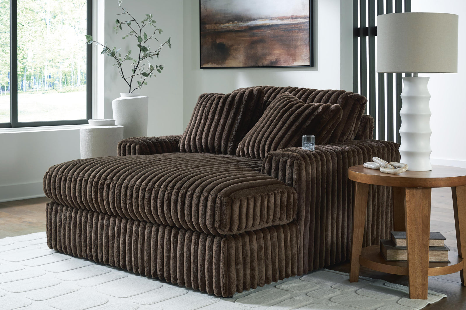 Midnight-Madness Loveseat, Oversized Chaise and Ottoman (98104-SI) - Image 11