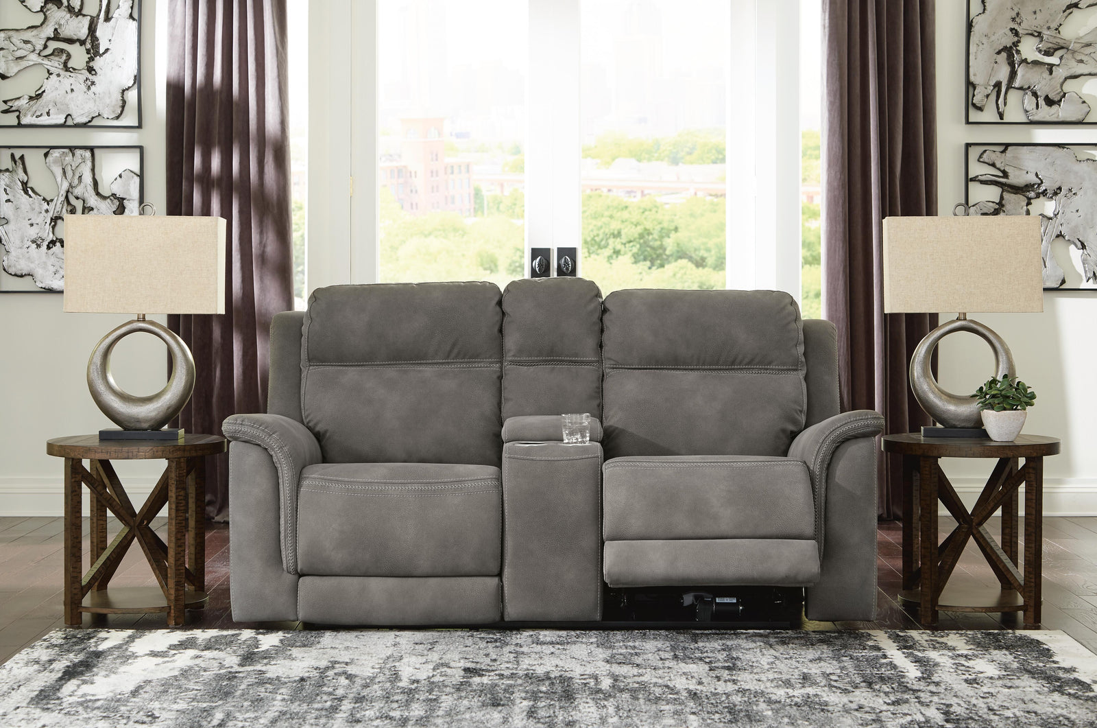 Next-Gen Durapella Power Reclining Loveseat with Console (59301-SI) - Image 6