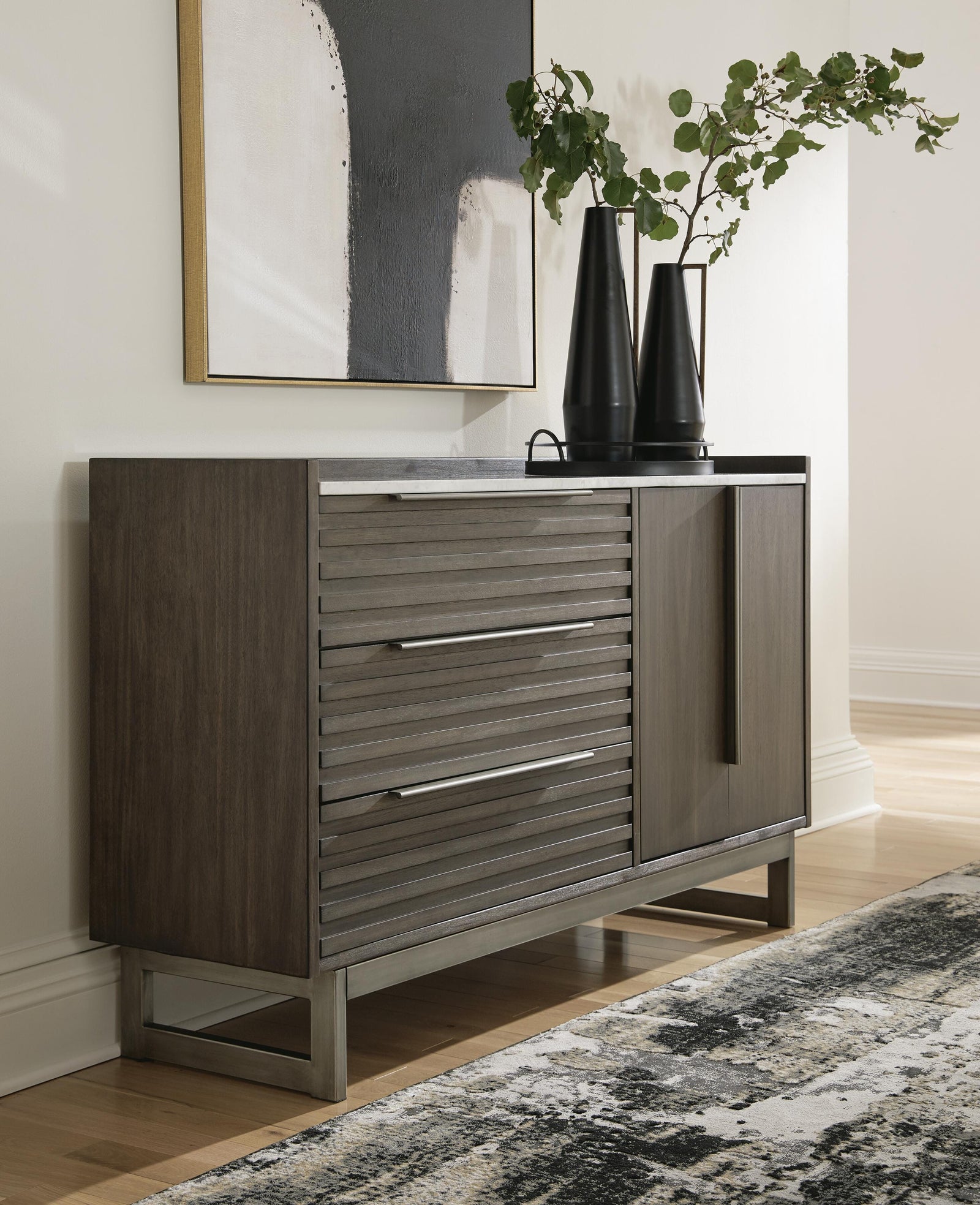 Arkenton Dresser - Grayish Brown/White (B786-SI) - Image 5